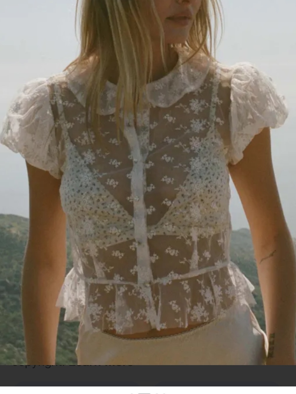 Doen White Regina Crystal-embellished Embroidered Tulle Top S